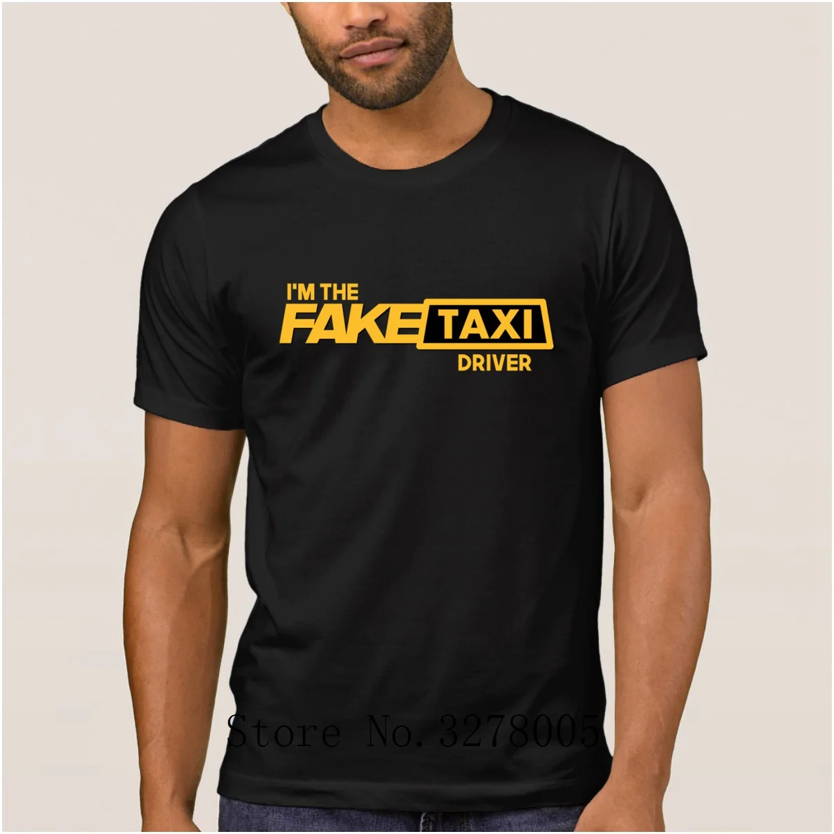 

Brand La Maxpa Cool Mens T Shirt Fake Taxi Driver Regular T-Shirt Sunlight 100% Cotton Clothing Tshirt Mens Top Quality