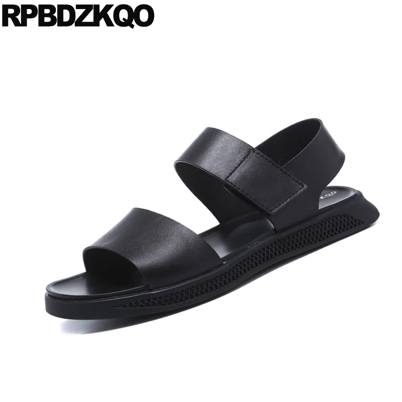 soft beach summer luxury designer shoes men high quality leather sandals famous brand platform outdoor sneakers native black