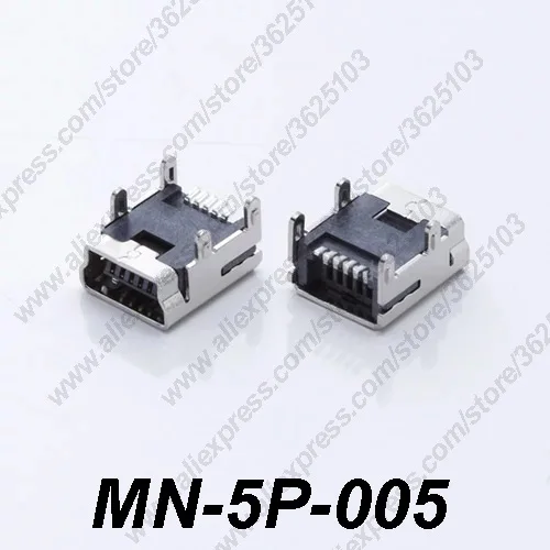 

10PCS MN-5P-004/MN-5P-005 Mini USB 2.0 Female Socket 5Pin DIP/SMT 4Feet DIP USB 2.0 Connector Jack PCB Mounting