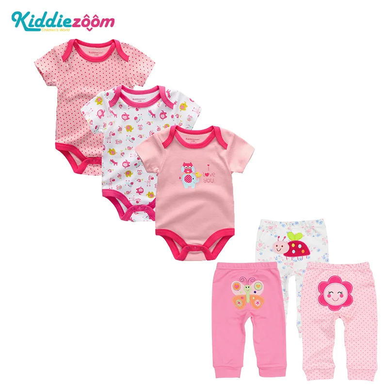 

Summer Unisex Newborn Baby Boys Rompers O-neck 6-12M Baby Jumpsuit Baby Girls Clothing Pants Ropa De bebe Baby Clothes 6PCS/Sets