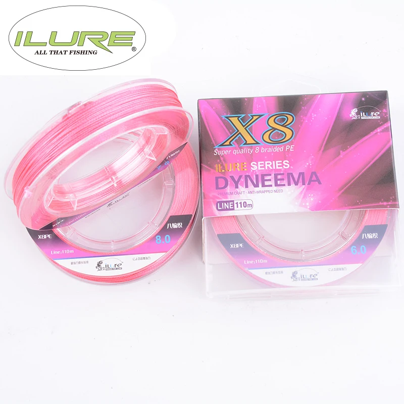 100M 8 Strand Braided Fishing Line High Strong PE Material Braid Multifilament Fishing Line Pink