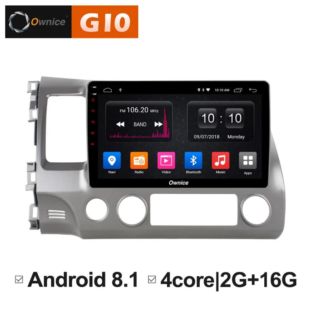 

10.1 inch Android 8.1 Quad Core 2GB RAM+16GB ROM Car DVD Player For Honda Honda Civic 2004-2009 GPS Navigation Radio TPMS DAB+