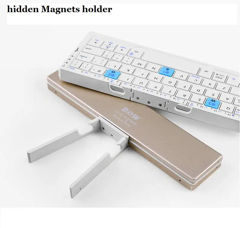 Portable foldable bluetooth phones tablets mini keyboard Aluminum alloy windows IOS Android Multi function keys fast