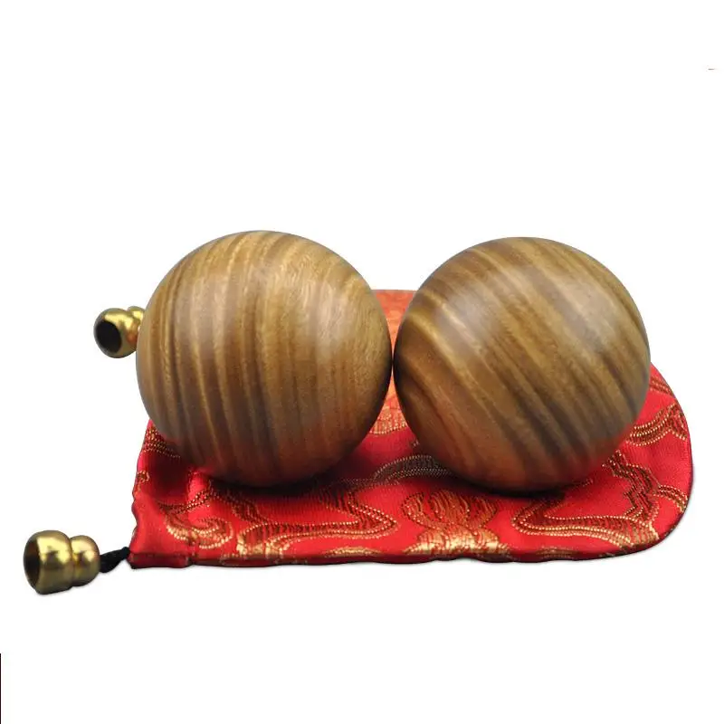 Твердый деревянный зеленый сандаловое дерево/палисандр здоровье 48 мм ручной шар деревянный Аннато массаж ручной гимнастический мяч китайский национальный подарок - Цвет: green sandalwood