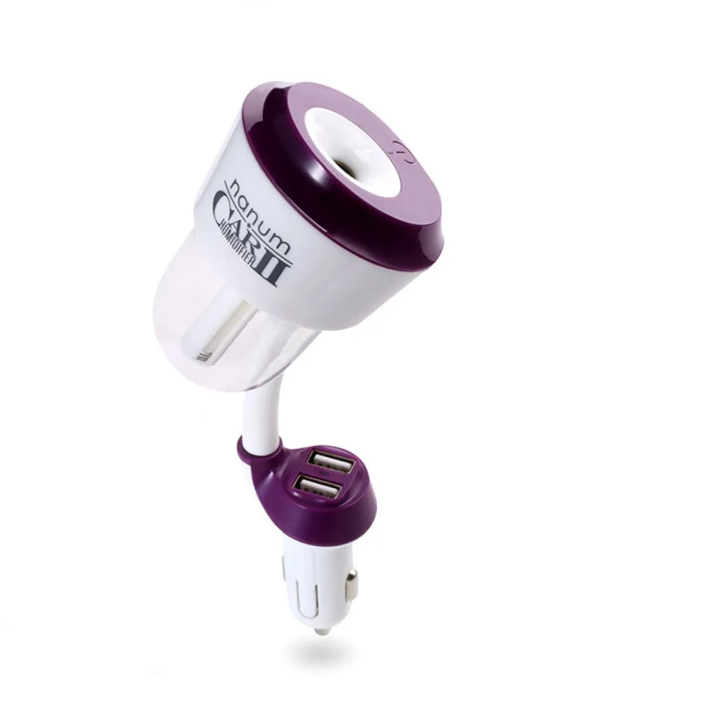 

Mini Car Aroma Humidifier Fresh Air Dual USB Port Charger Car Air Purifier Car Essential Oil Purifying Charging Fashion