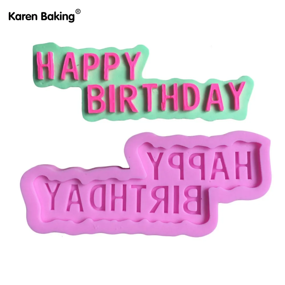 english words happy birthday shape silicone cake mold soap mold cake