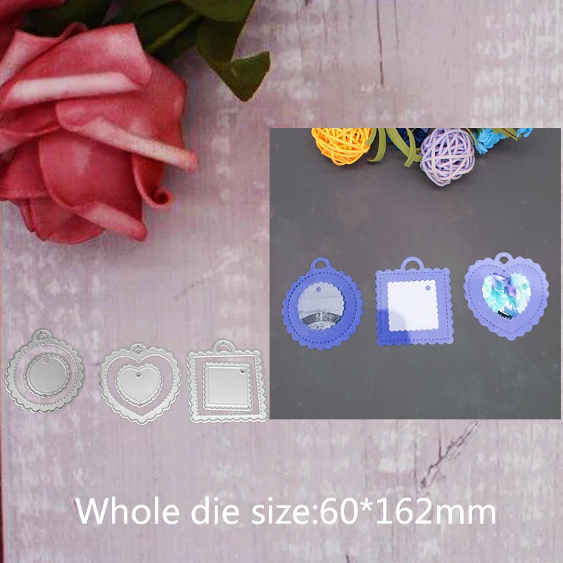 

60*120mm heart square circle tags Metal Cutting Dies for DIY Scrapbooking Album Embossing Paper Cards Making Decorative Crafts