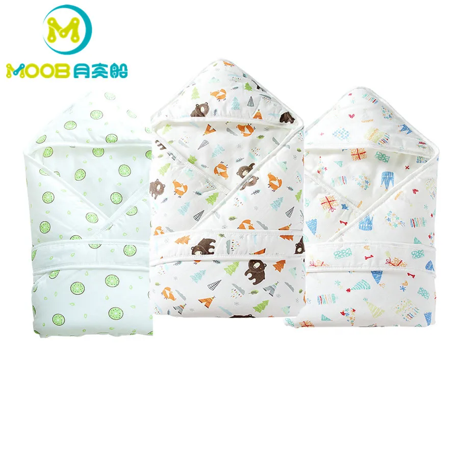MOOB пеленать Sleepsack детские детское одеяло хлопок постельные принадлежности Сгущает Теплый новорожденный пеленать Обёрточная бумага