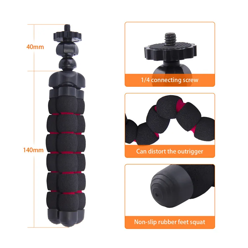  fosoto Mini Octopus Flexible Tripod Digital Camera Mobile Phone Portable Stand Gorillapod Type Mono