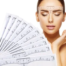 10PC Reusable Semi Permanent Eyebrow Ruler Eye Brow Measure Tool Eyebrow Guide Ruler Microblading Calliper Stencil Makeup best deal new women magnetic microblading makeup brow measure eyebrow guide ruler permanent tools positioning ruler 1 set