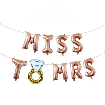 

16 inch rose gold Miss to Mrs Letter Balloons Bridal Shower Banner Bachelorette Party Bride wedding Hen party decoration