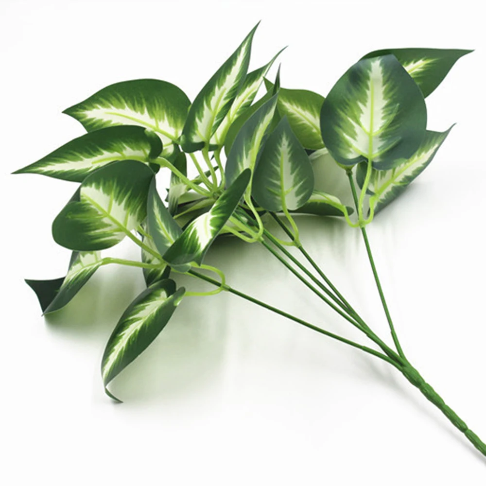 5 вилок Flores Artificiales Para Decoracion Hogar искусственные растения сетчатый лист зеленая