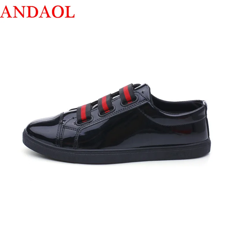 

ANDAOL Men's Casual Shoes Top Quality Non-Slip Solid Student Casual Trainers Luxury Brand Lace-Up Men Campus Sneakers Designer