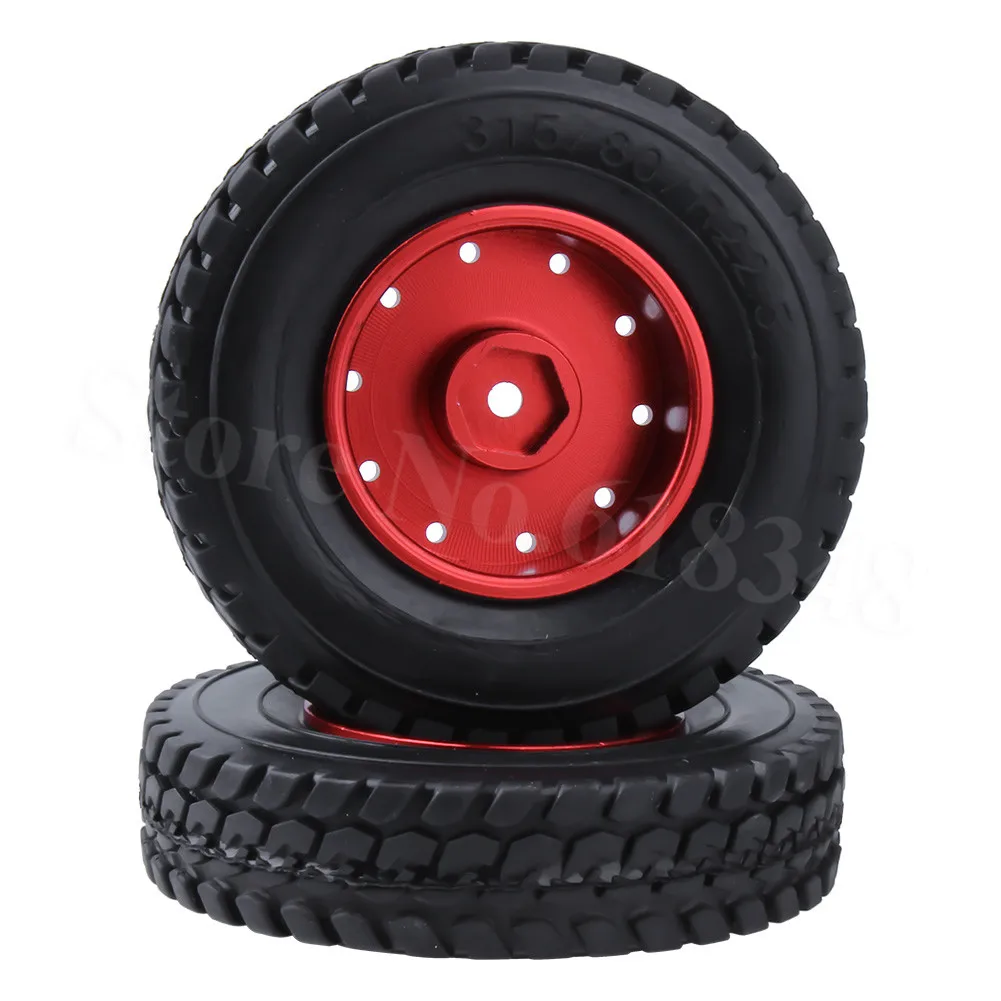 2 шт. для Tamiya 1/14 RC шины прицепа трактора Hard Rubber с алюминиевыми колесными ободами