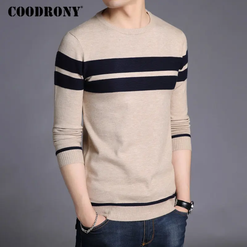 COODRONY رجل محبوك الكشمير رداء علوي من الصوف 2019 الخريف الشتاء جديد البلوز الرجال عارضة س الرقبة البلوز سترة الرجال سحب أوم 217