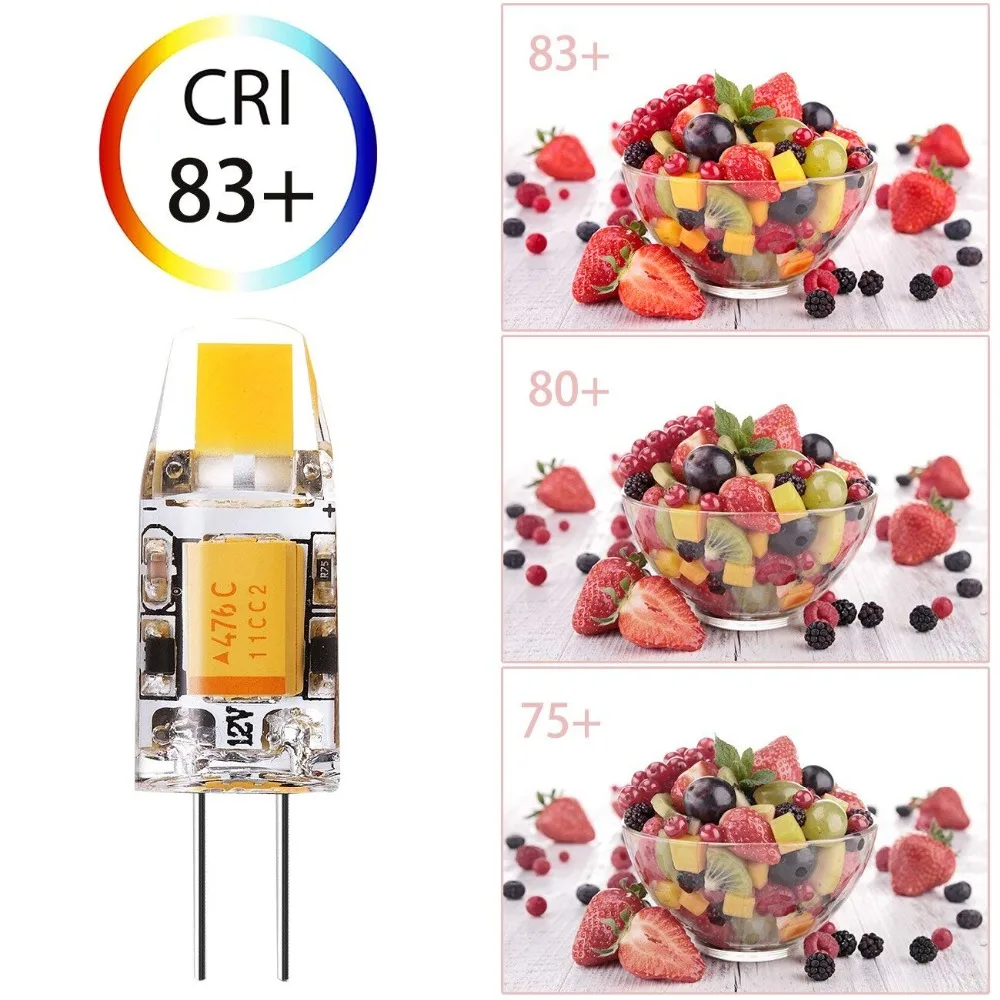 1 Вт 2 3 G4 Светодиодная лампа COB 12 В AC DC светодиодные лампы с углом луча 360 заменяемая