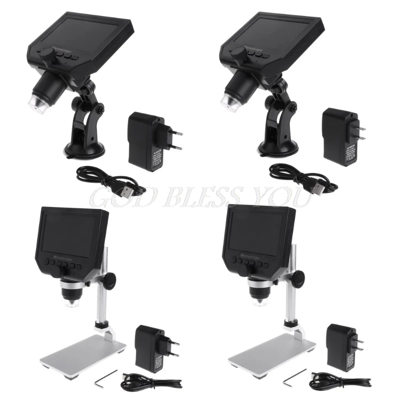

G600 4.3" LCD Digital Microscope LED Zoom 1-600X 3.6MP HD Camera Video Recorder