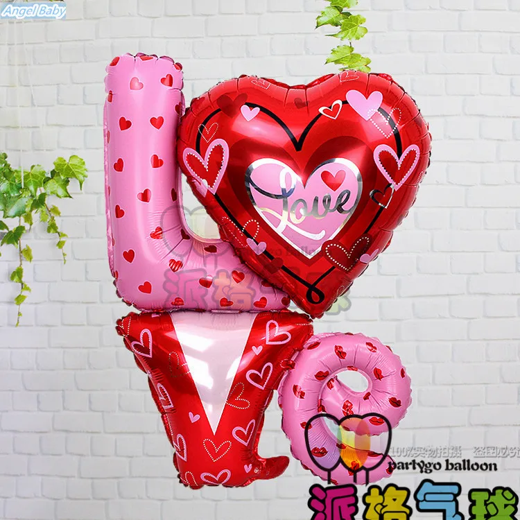 Hot sale!!! 91*81cm 15pcs/lot I Love YOU mylar balloon "love" balloon