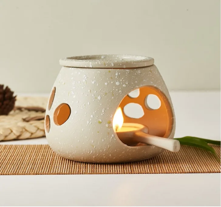 Креативный полый цветок керамическая Арома горелка эфирное масло горелка для домашнего ужина украшение Ароматерапия подсвечник
