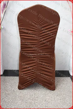 

Chocolate Brown Back Ruffled Spandex Chair Cover/Tablecloth/Sash/Lycra Band For Wedding Party Hotel Banquet Home Decoration