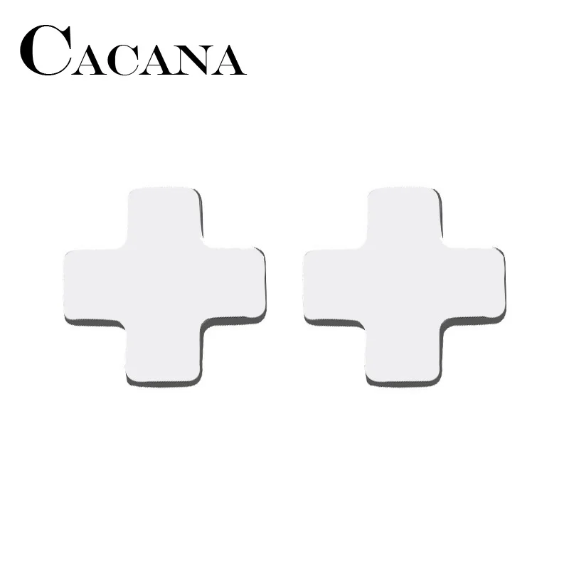 CACANA Stainless Steel Stud Earring For Women Man Pretty Cross Gold And Silver Color Lover's Engagement Jewelry Drop Shipping