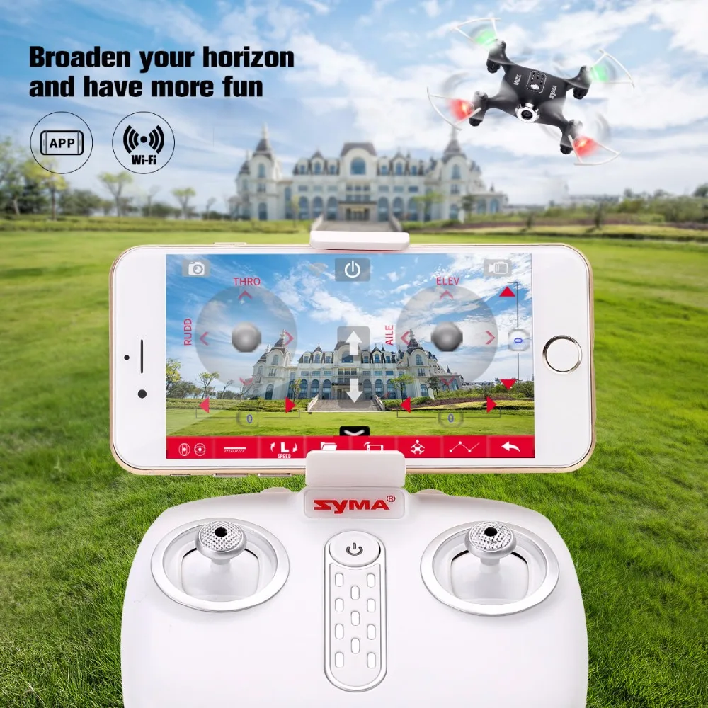 Syma X21W Радиоуправляемый вертолет мини Дрон с камерой WIFI FPV передача в реальном