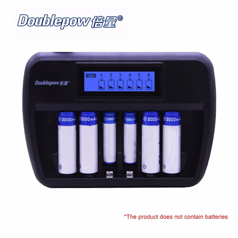 Doublepow AA AAA Battery Charger Multifunctional Universal 6 Slots LCD