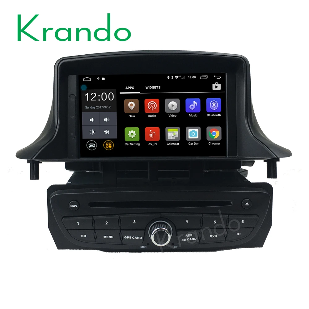 Top Krando 7" Android 9.0 car navigation multimedia system for Renault Megane 3 audio radio gps dvd player WIFI 3G DAB+ 0