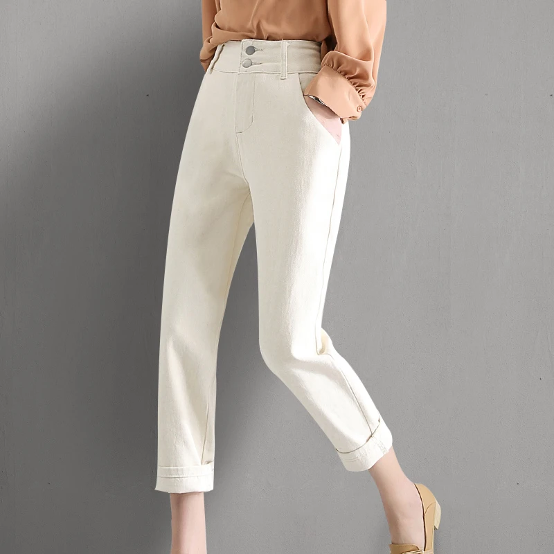 cream jeans baggy
