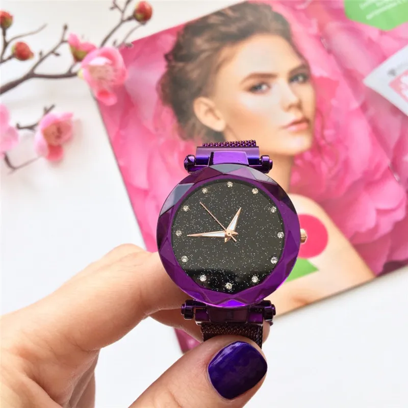 Starry Sky Roman Numeral Women Watches Fashion Luxury Elegant Magnet Buckle Vibrato Purple Ladies Wristwatch Gift Tik tok Clock Starry Sky Roman Numeral Women Watches Fashion Luxury Elegant Magnet Buckle Vibrato Purple Ladies Wristwatch Gift Tik tok Clock