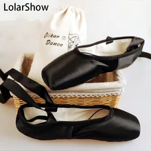 Черные балетные танцевальные туфли; профессиональная Женская атласная обувь с пуантами; сумка для обуви