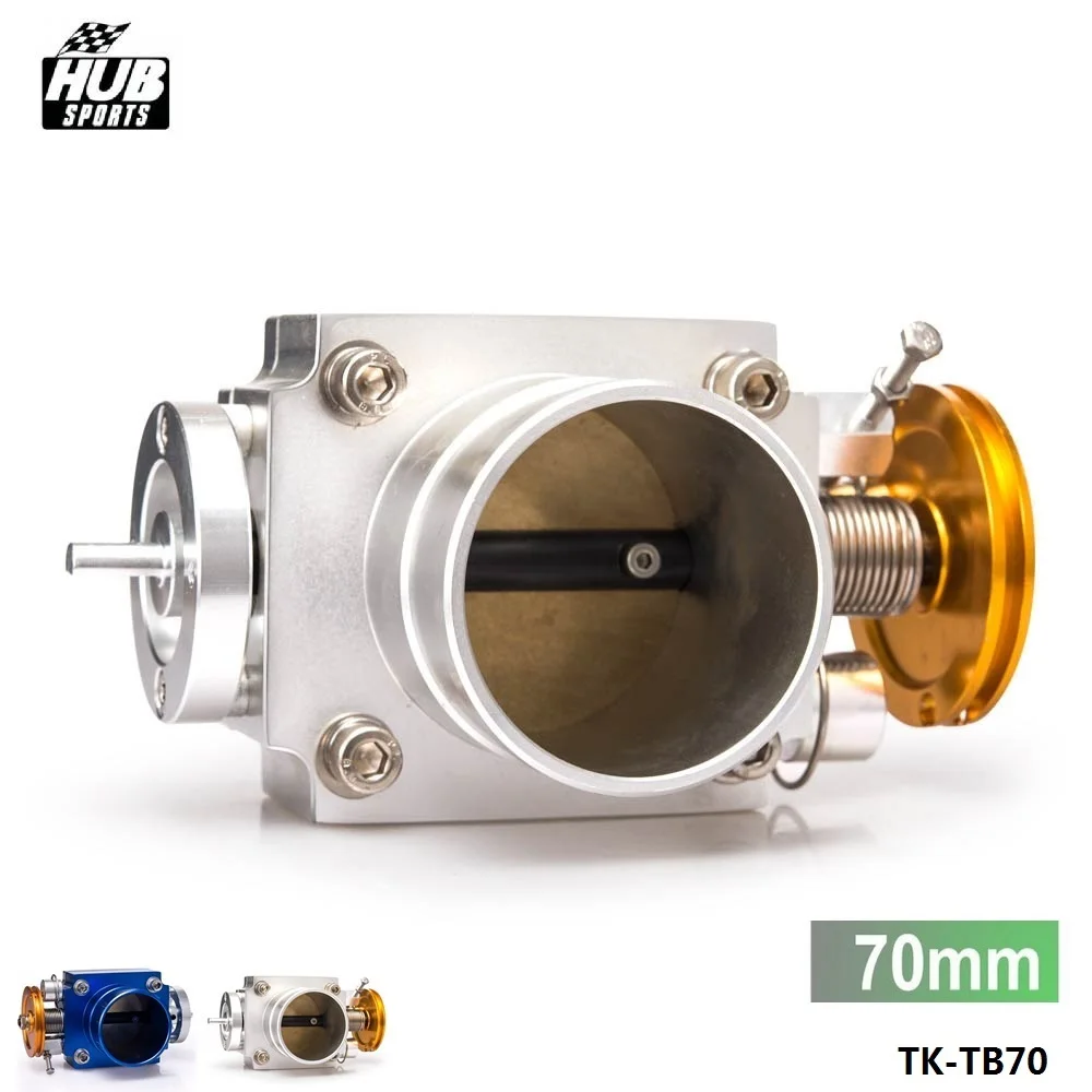 Blue silver 70mm Throttle Body Performance Intake Manifold Billet Aluminum High Flow Universal Jdm HU-TB70