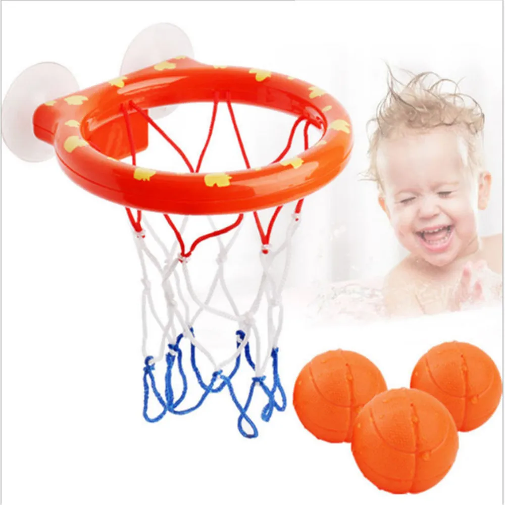 Bath Toy Classic Children?s bathroom suction cup basketball hoop box toys playing water stand sucker plastic balls baby kid fun