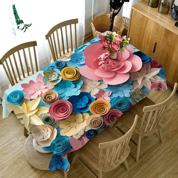 

wedding Tablecloth waterproof Oil proof 3D rectangular table cloth round table customized size Cushion cover