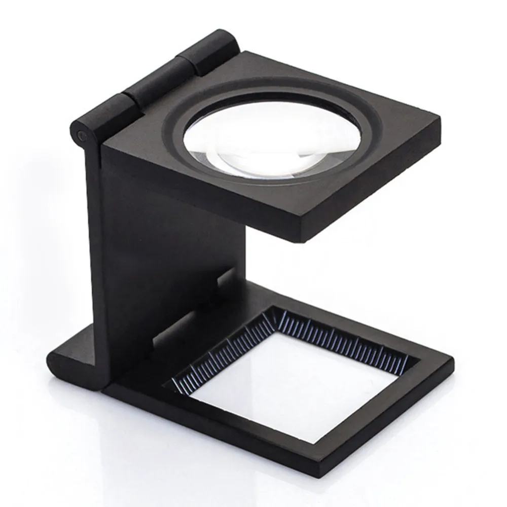 10x Metal Desk 2 LED Magnifier Optical Lens Black Foldable Printing
