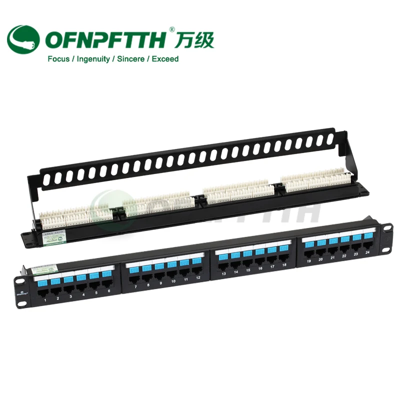 Патч панель CAT6 24 порта сеть RJ45 UTP 19 дюймовый Тип крепления стойки с разъемами|mount