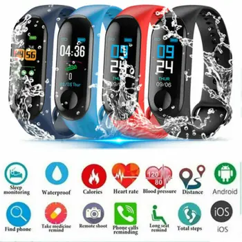 

M3s Bluetooth Smart watch Heart Rate Blood Pressure Monitor Fitness Activity Tracker Sports Smart Band Wristbands Phone Mate
