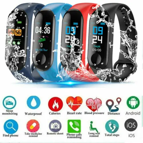 M3s Bluetooth Смарт часы пульсометр Монитор артериального давления фитнес трекер для