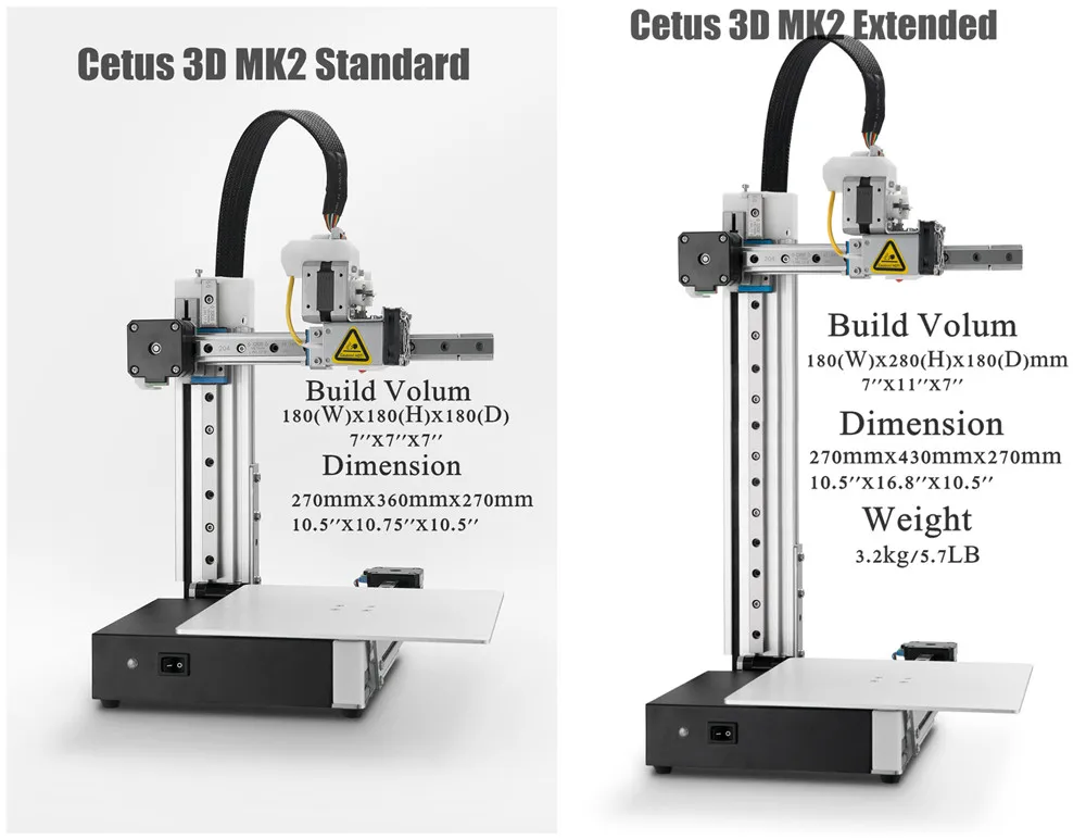 Cetus 3d принтер Расширенный MK2