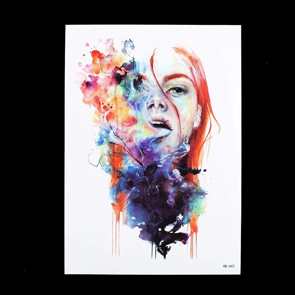 8 Pieces Mermaid Pattern Design Leg Body Art Tattoo Sticker Temporary Dragon Feather Decal Waterproof Tattoo Sticker Women HB#46 (7)