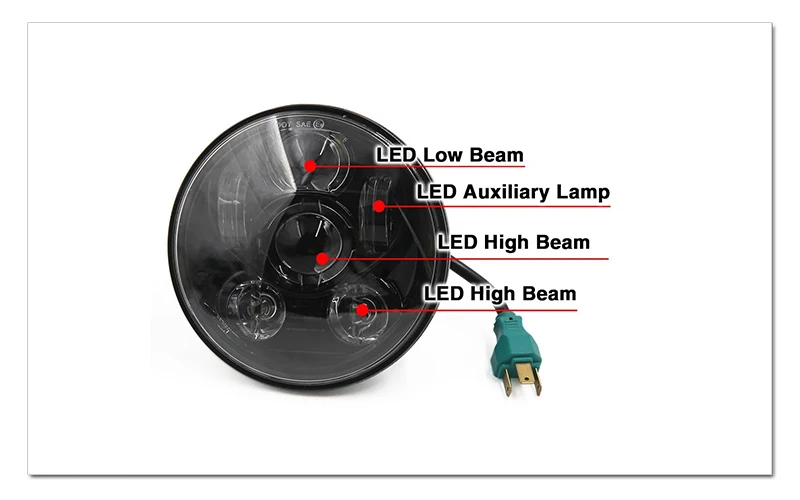 New Motos Accessories 5.75 headlight motorcycle 5 34 led headlight for Harley 5-34 Motorcycle Black Projector Daymaker (2)