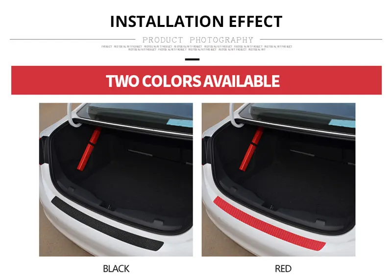 Car Rear Bumper Guard Sticker Trunk Guard Plate Protector Carbon Fiber Door Sill Trim Cover Pad Car Stickers Styling Accessories (3)