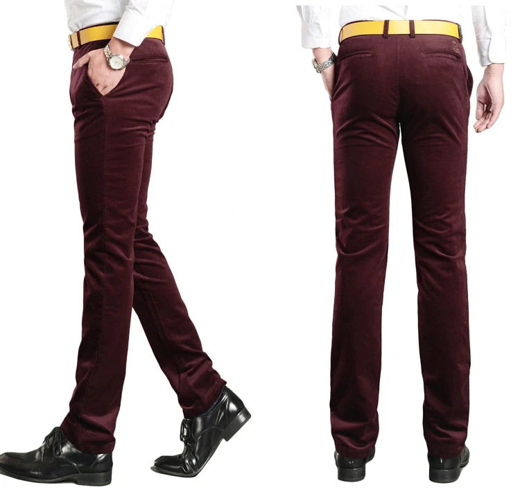 mens red corduroy trousers