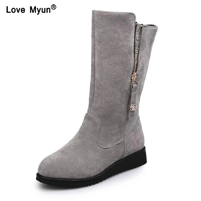 

Women Martin Boots Winter Boots For Women Heels Set Foot Lazy Shoes Handmade Women Boot Zipper Mid-Calf 785