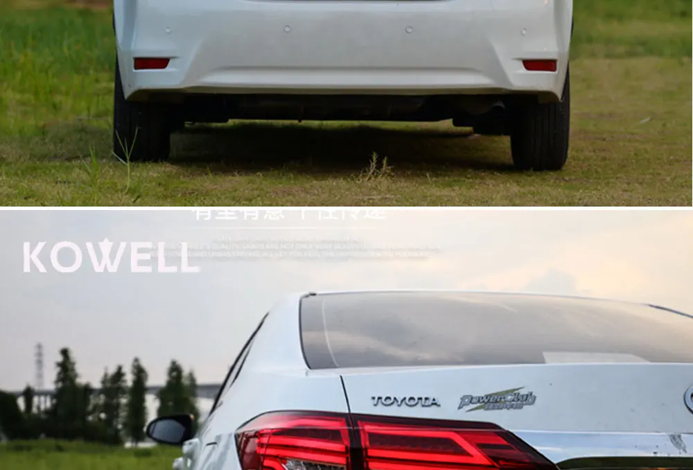 KOWELL- для toyota Corolla светодиодный задний фонарь автомобильный Стайлинг багажная лампа сигнал+ тормоз+ Обратный парковочный свет
