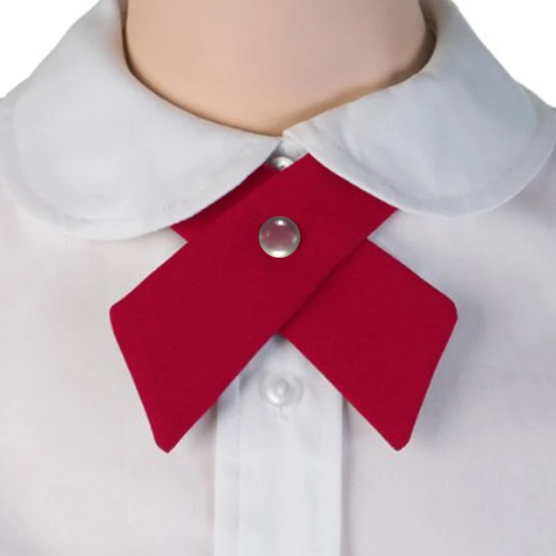 

Gravata Boys Girls Cute Ties Solid Color Knot Contrast Red With Spots Necktie Cross Knot Necktie Pajarita