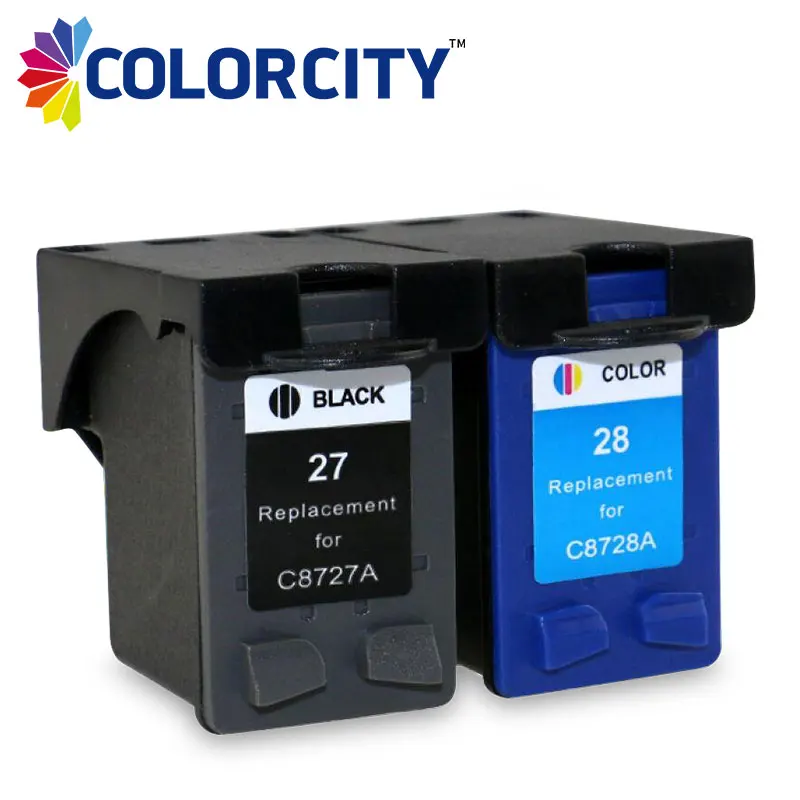 Заправленный чернильный картридж COLORCITY для принтера HP 27 28 Deskjet 450 450CI 3420 3520 3550 3650 3740