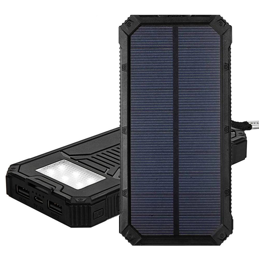 1PCS Solar Power Bank Charger 10000mah External battery emergency