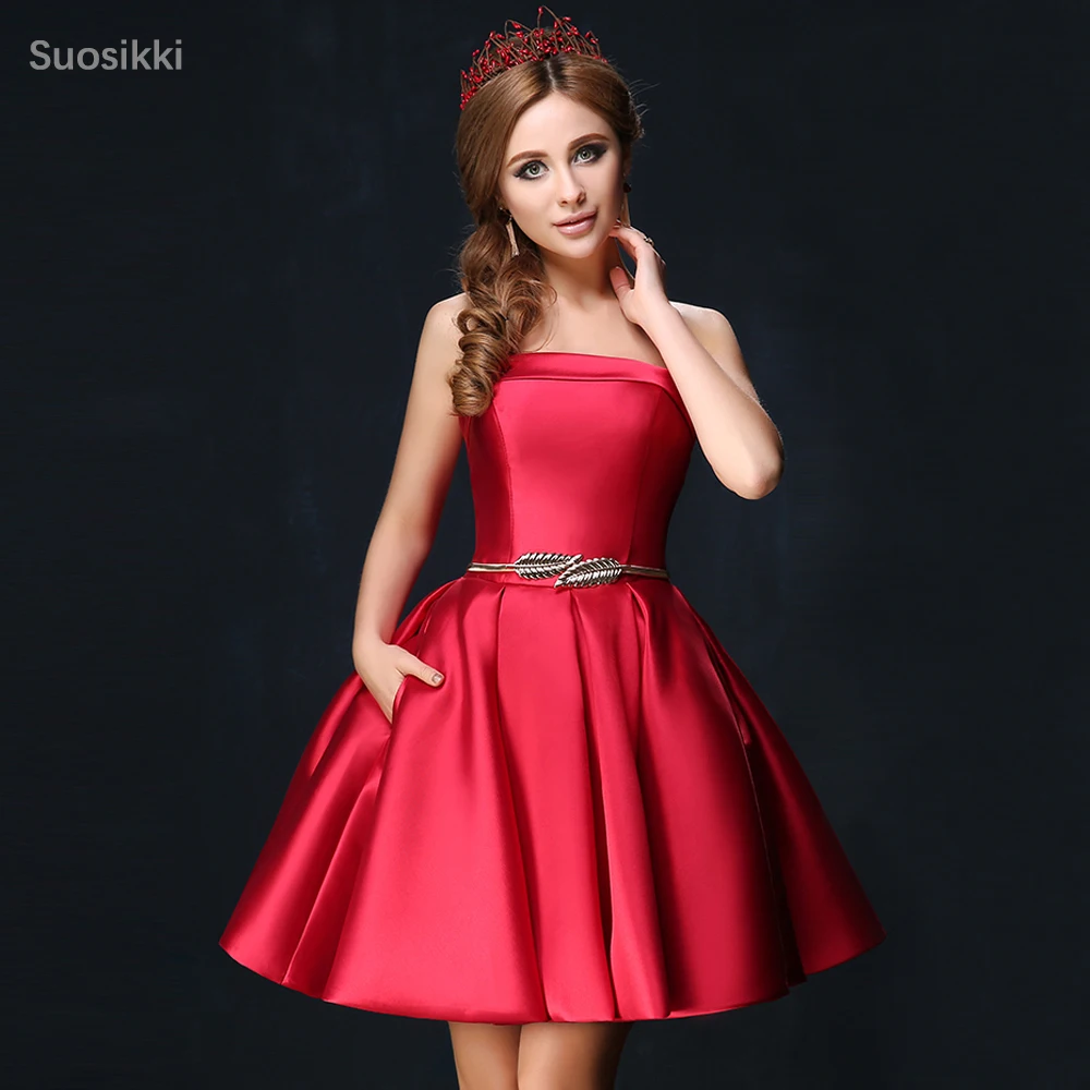 Suosikki Strapless Mini Cocktail Dress 2020 Ball Gown Homecoming Dresses Vestido De Festa Longo Prom Dress AliExpress