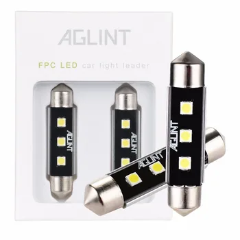 

AGLINT 2PCS Car Festoon 41mm 42mm LED Bulb 3030 C5W Lighting Automotive Interior Doom Map Read Bulbs White DC12V